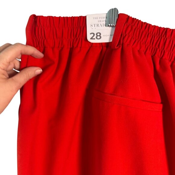 Lane Bryant Womens Red Straight-Leg Pull-On Pants Size 28 High Rise NWT - Picture 4 of 6